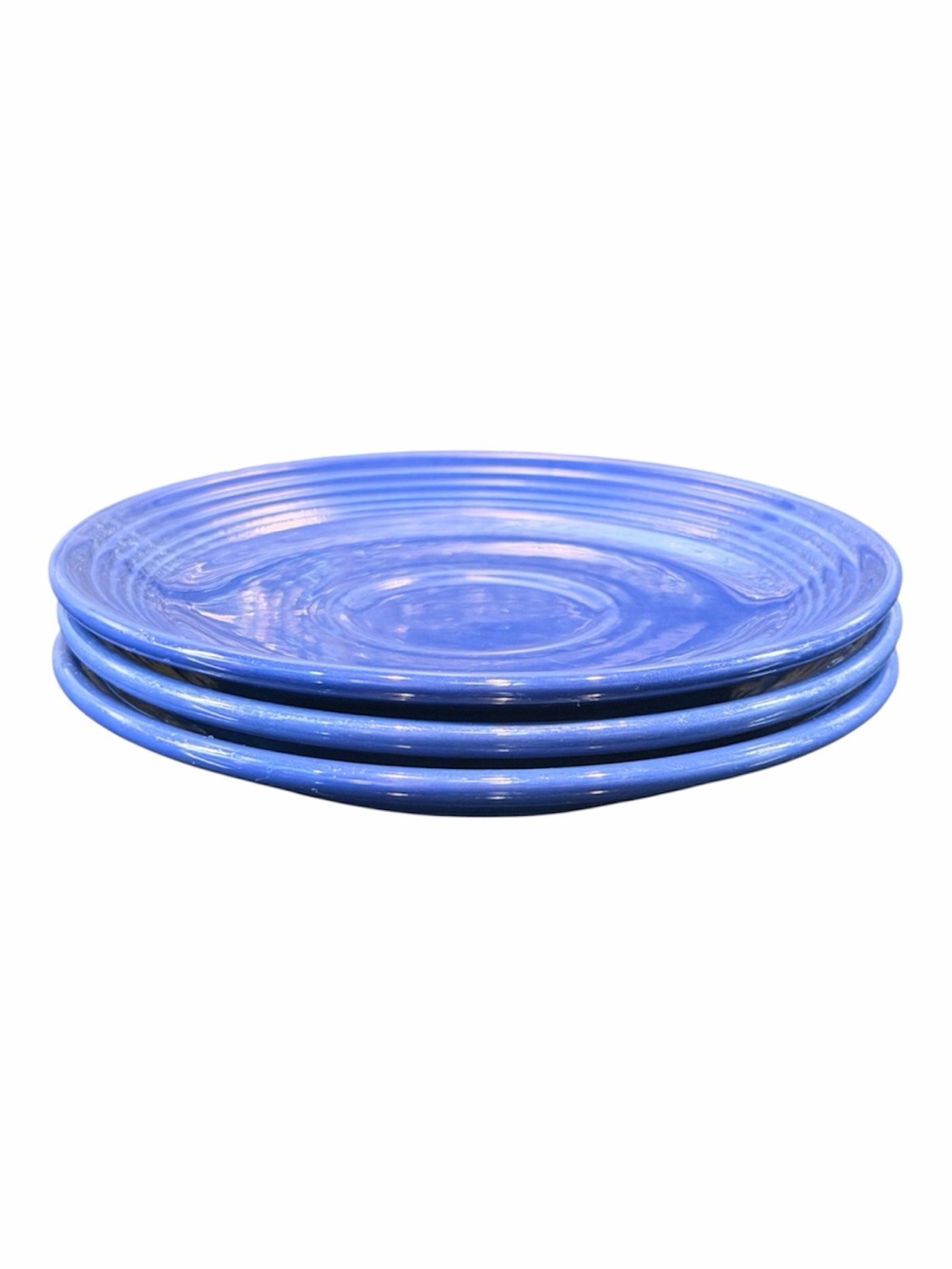 Set of 3 Vintage Fiestaware Cobalt Blue 6 1/8" Saucer Plates WET FOOT Homer